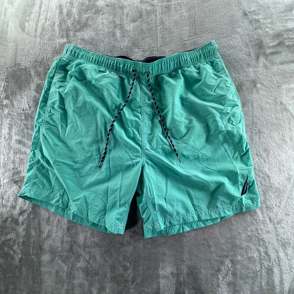 Nautica Swim Trunks Mens XXL Green Quick Dry Lined‎ Beach Pool Board Shorts